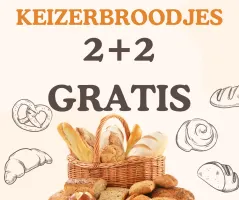 keizerbroodjes 2 plus 2 gratis